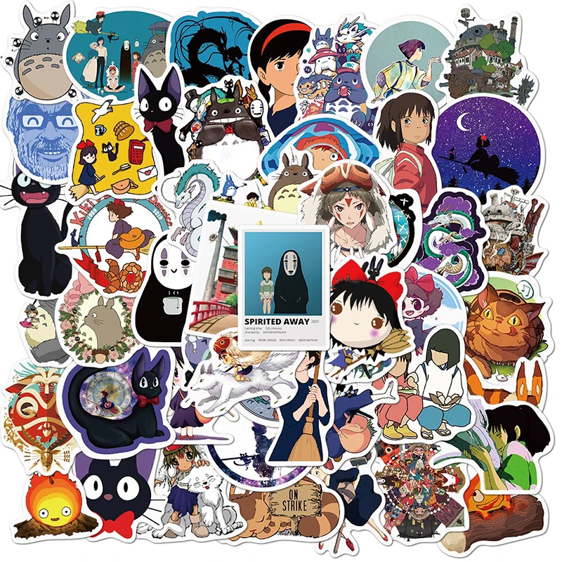 50 шт. аниме наклейки Miyazaki Hayao с изображением животных для мотоцикла багажника