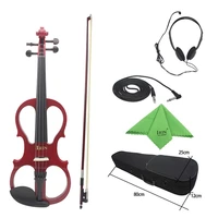 44 wood maple electric violin fiddle stringed instrument with ebony fittings cable headphone case for music lovers beginners