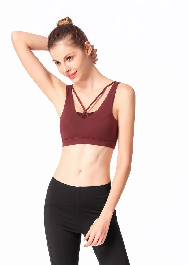 

Gathering Underwear Running Shockproof Sports Bra No Steel Ring Fitness Sportswear Athletic Workout Gym Cycling Push Up Bermuda