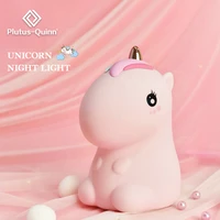 2020 new dropship led silicone unicorn and dinosaur night light for childrens gift colorful night lamp bedroom baby touch light