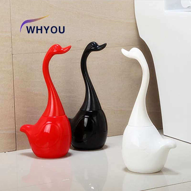 

WHYOU Ceramic Elephant SwanToilet Brush Holder Cleaning Tool for Toilet Household WC Bathroom Accessories Set Wedding Gift