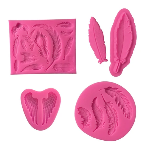 

Feather Mold, Pink Silicone 3D Wing Molds for DIY Sugar Craft, Candy, Fondant, Pudding, Soap, Chocolate, Ice Cube, Cake Cupcake