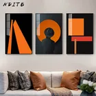 Оранжевый Современная Абстрактная живопись Скандинавское украшение холст плакат Декоративный принт минималистичный настенный художественный Рисунок Декор для гостиной