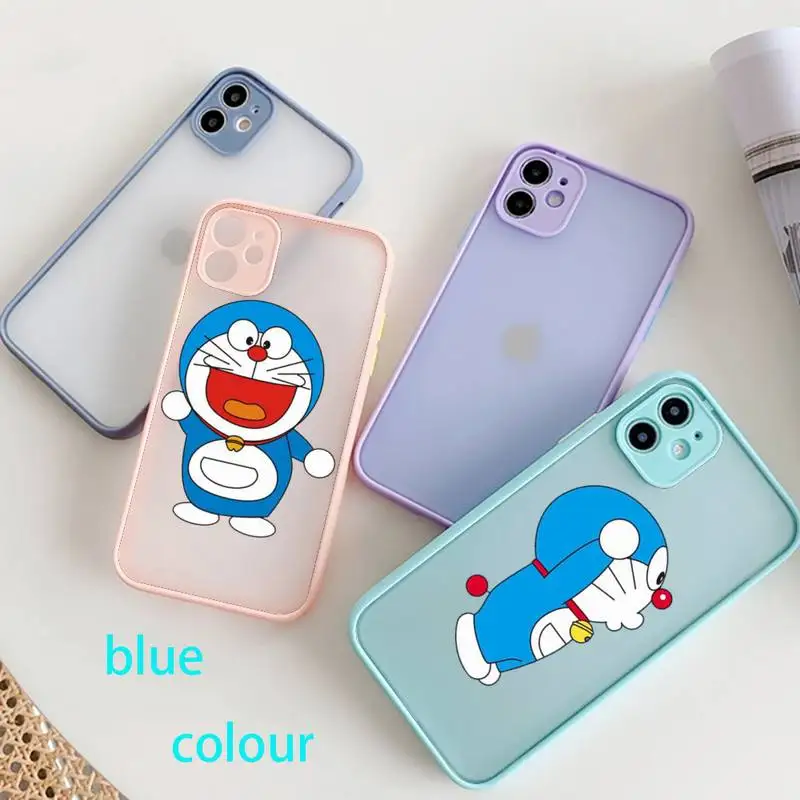 

Cute Japanese Anime Doraemon Phone Case For IPhone 12 11 Pro Max XR XS Max X SE2 6s 7 8 Plus Hard Shockproof Blue Case
