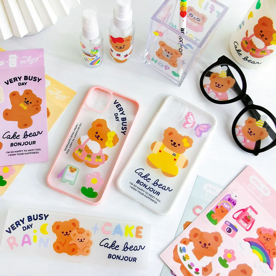 

Sandro Little bear pvc cartoon cute sticker ins diy glue phone case computer sticker hand account material sticker