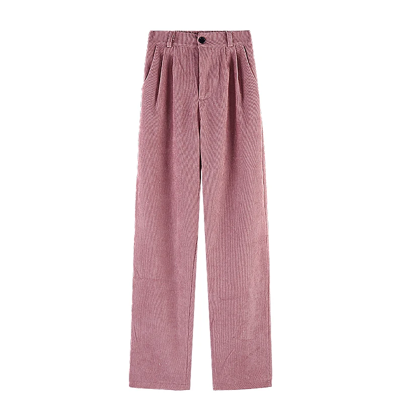 

Corduroy Women Pants Winter New High Waist Loose Straight Ankle-Length Female Clothing Top Quality