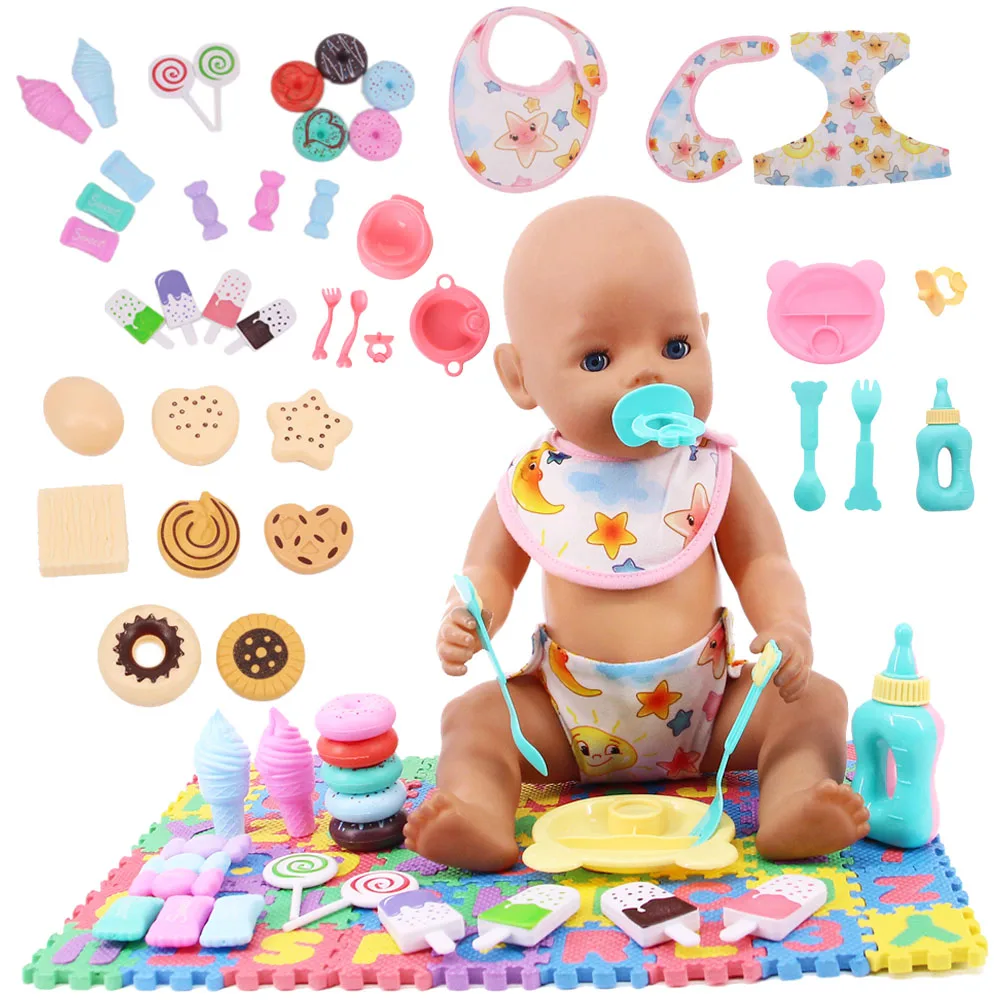 

Кукольная одежда Mini Play игрушечное одеяло, соска-соска для еды, конфет, для 18-дюймовой американской девочки 43 см, куклы для новорожденных, наш...