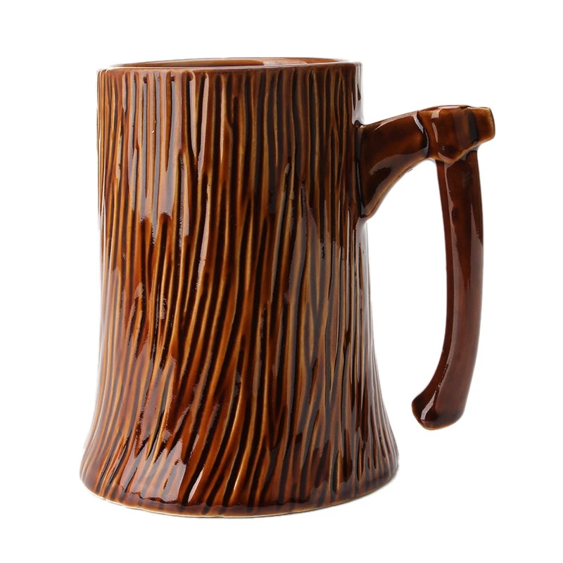 

Tree Stump Axe Ceramic Cup Creative Office Water Cup Large Capacity 600Ml