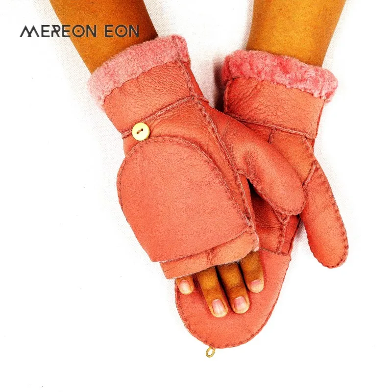 Модные многофункциональные зимние перчатки женские варежки милые из