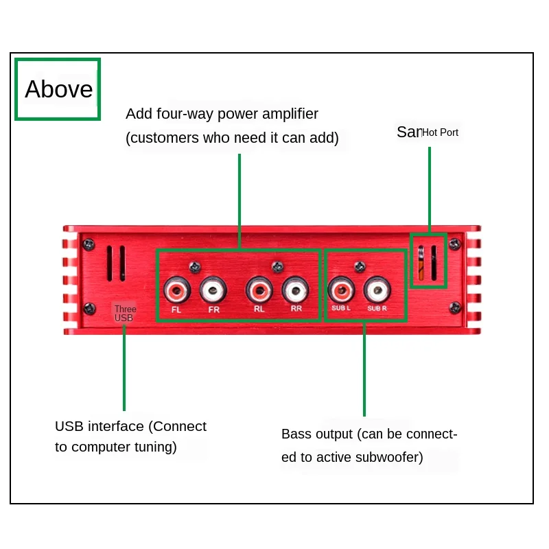 Автомобильный усилитель 4-канальный четырехканальный Аудиопроцессор