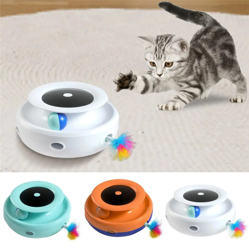 

Cat Toy Tower Interacitve Disc Tracks Electric Cat Toys Toy Turntable Donut Swivel Non-slip Tower Pet Toy