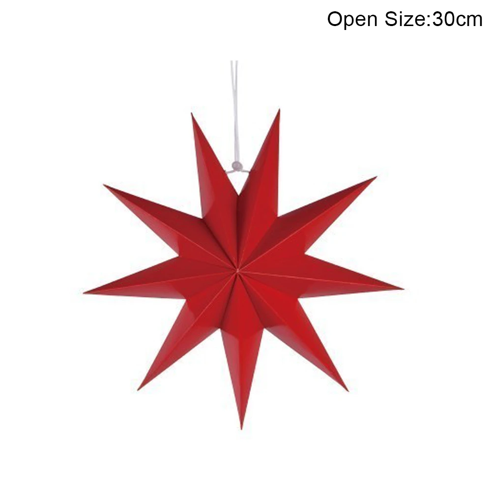 30cm Red 1 шт. Новогоднее украшение 60 см 24 ''рождественское Висячие бумажные Звездные фонарики рождественские украшения фестиваль Рождественское украшение для дома - Цвет: 30cm Red