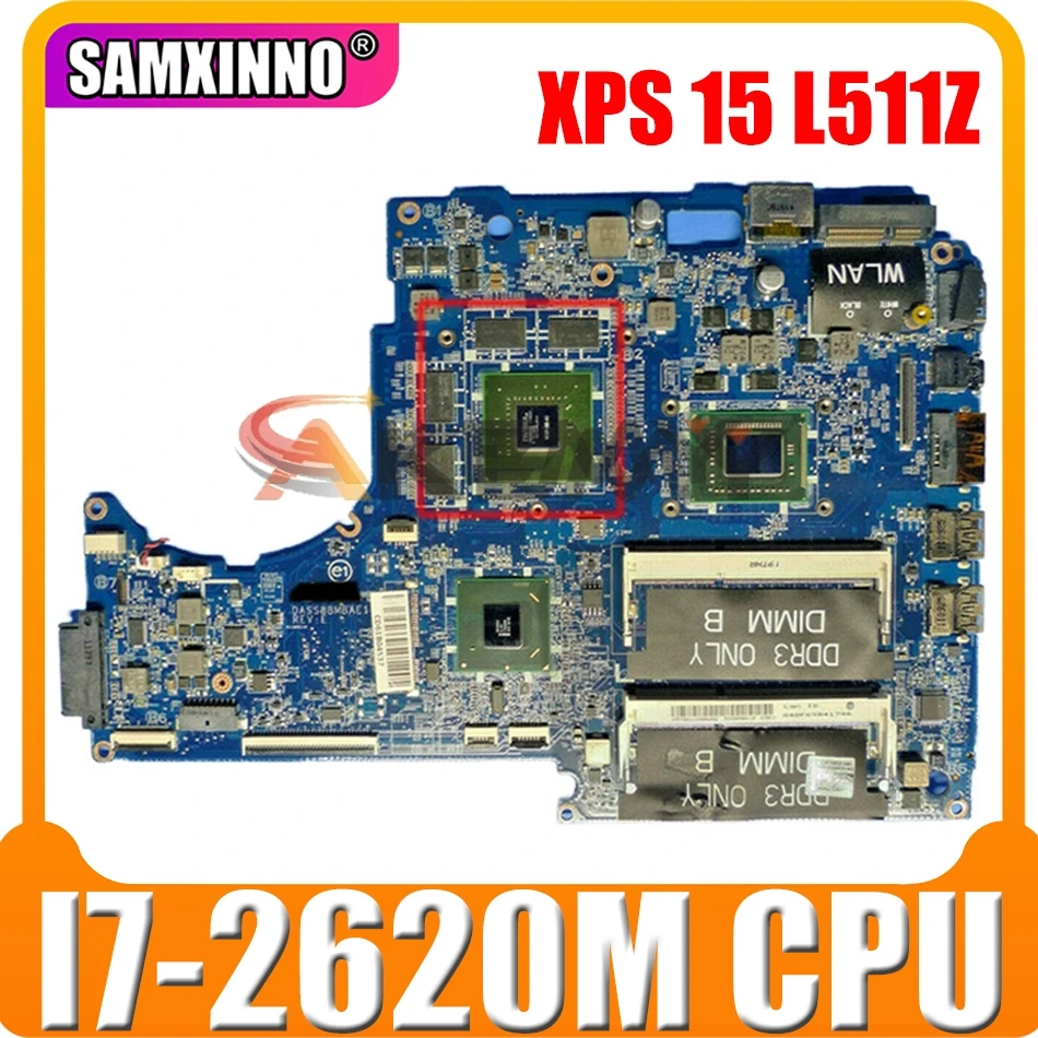 

Original Laptop motherboard For DELL XPS 15 L511Z I7-2620M Mainboard CN-05RPKT 05RPKT DASS8BMBAE0