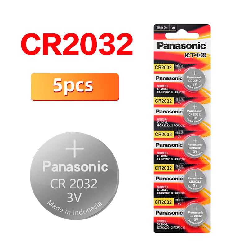 

PANASONIC 5pcs/lot cr2032 Brand New Button Cell Batteries 3V Coin Lithium Toys, Calculators Remote Control Calculator cr2032