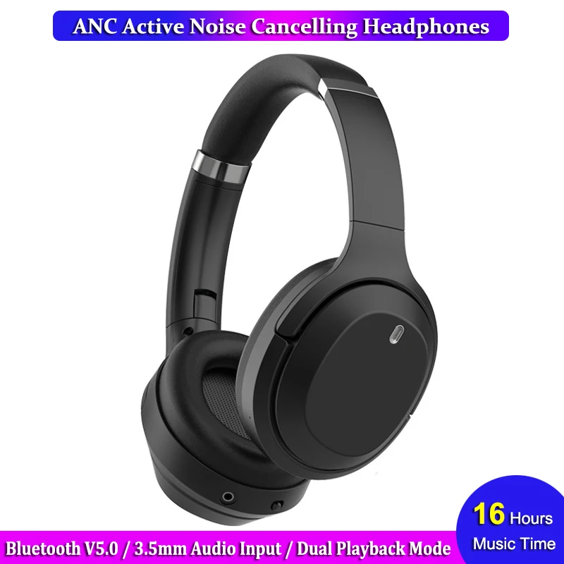 M98 беспроводные наушники Bluetooth 5,0, Складные стерео наушники с активным шумоподавлением, гарнитура с микрофоном, 3,5 мм аудио вход для iphone 11