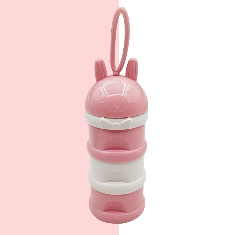 Pink 3 слоя лягушка стиль портативный ящик для хранения детского питания эфирные хлопья мультфильм сухое молоко коробки малышей Дети формула молоко Контейнер - Цвет: Pink