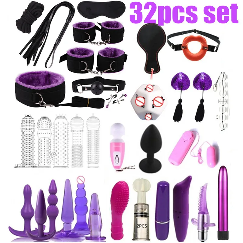 Секс игрушки для мужчин и женщин 39 шт. товары БДСМ секса воротник кнут кляп