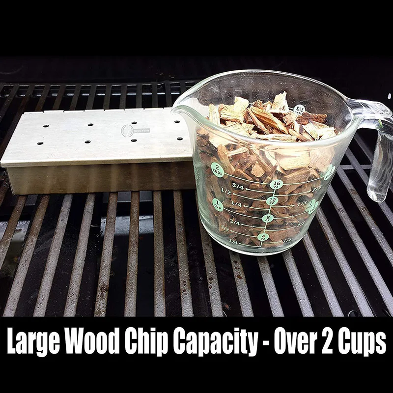 Контейнер для коптильни барбекю навесная крышка аксессуары деревянных чипов