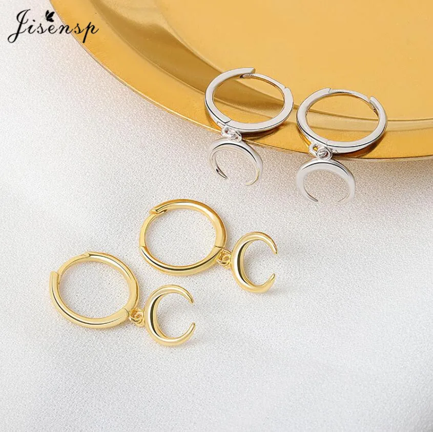 

Jisensp Minimalist Fashion Moon Small Hoop Earrings Sets Punk Stud Earrings for Women Summer Jewelry Party Gift aros mujer