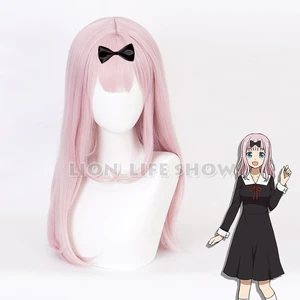 Парик Фудзивара для косплея Kaguya-sama: Love is War, розовые волосы, аниме