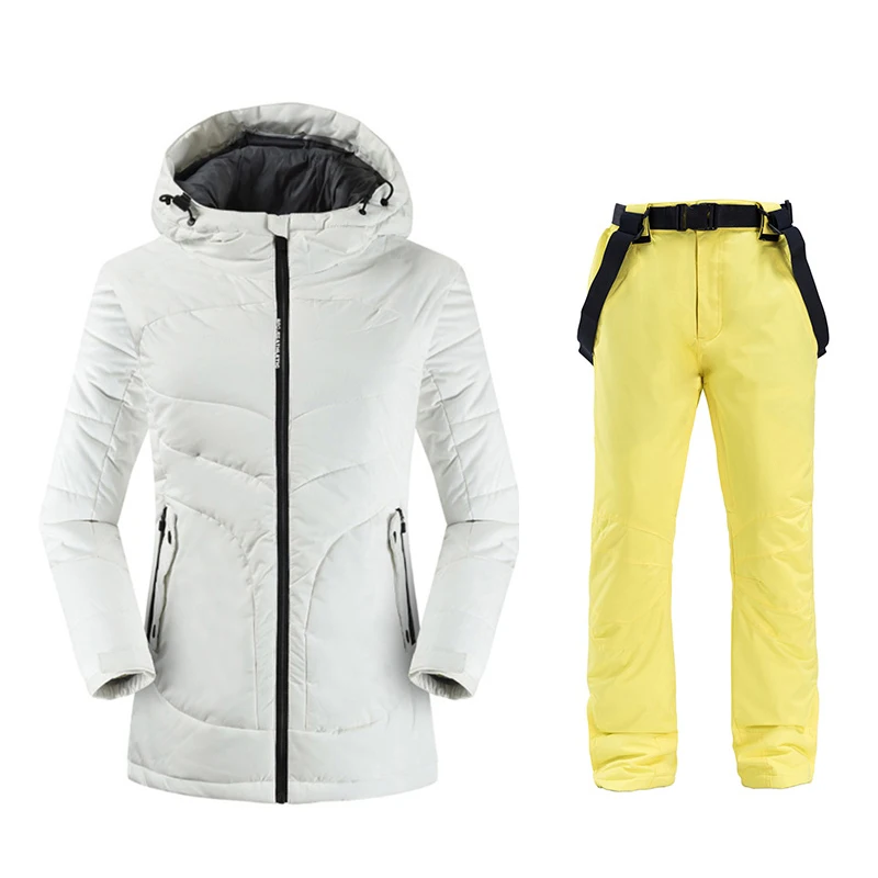 Женский водонепроницаемый лыжный костюм плотный теплый для катания на лыжах и