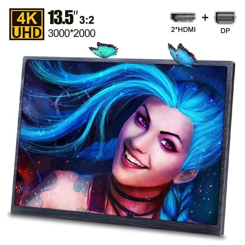 

Type C 3.1 HDMI LCD Display 4K Portable Monitor For Laptop PS4 PS5 Switch Xbox X Series Gamer Screen 13.5 IPS Raspberry Display