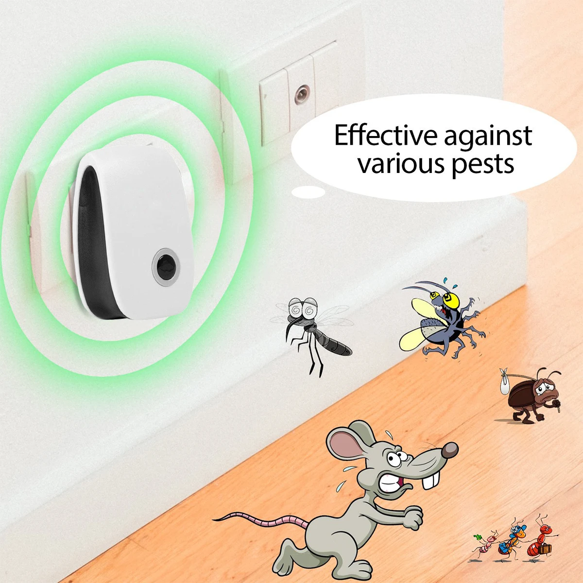 

Ultrasonic Pest Repeller Electronic Mosquito Killer Reject Bug Mosquito Cockroach Mouse Pest Killer Repeller Garden Supplies