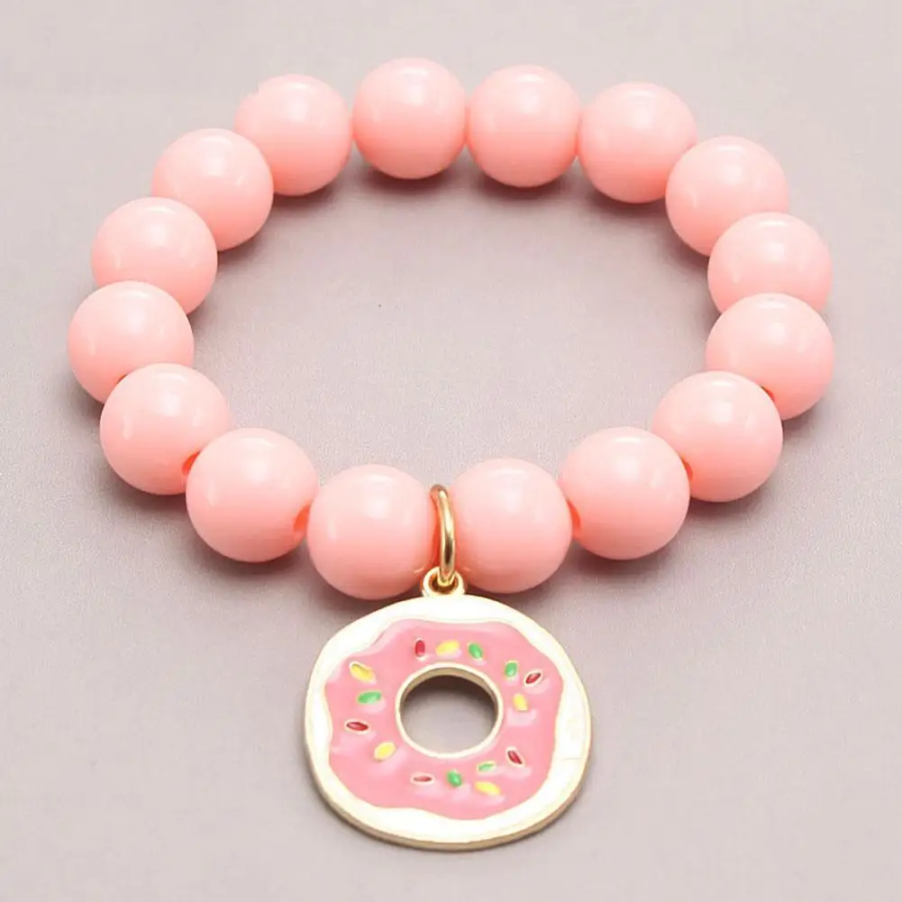 

Candy Color Beads Bracelet for Girls Drop Oil Charm Bracelet Handmade Cute Elastic Adjustable Natural Stone Party Jewelry Gift