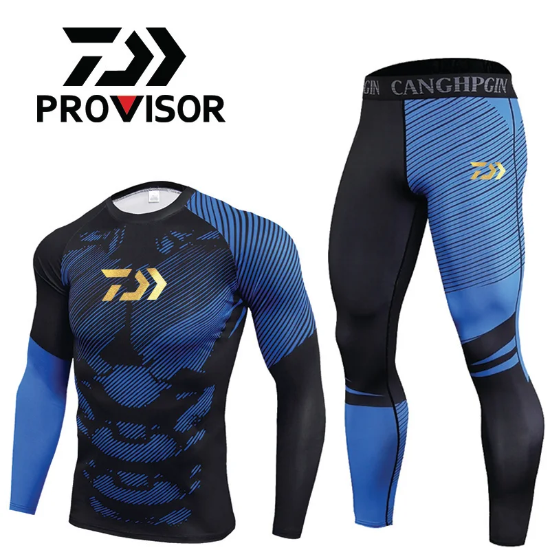 

2021 New Long sleeve Dawa Fishing Clothes Sets Men Outdoor Sports Breathable Quick Dry Anti UV 40+ Fishing Jersey Fishing Pants
