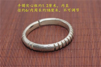 Очаровательное серебро 925 пробы старинное Miao серебряный резной твердый толстый