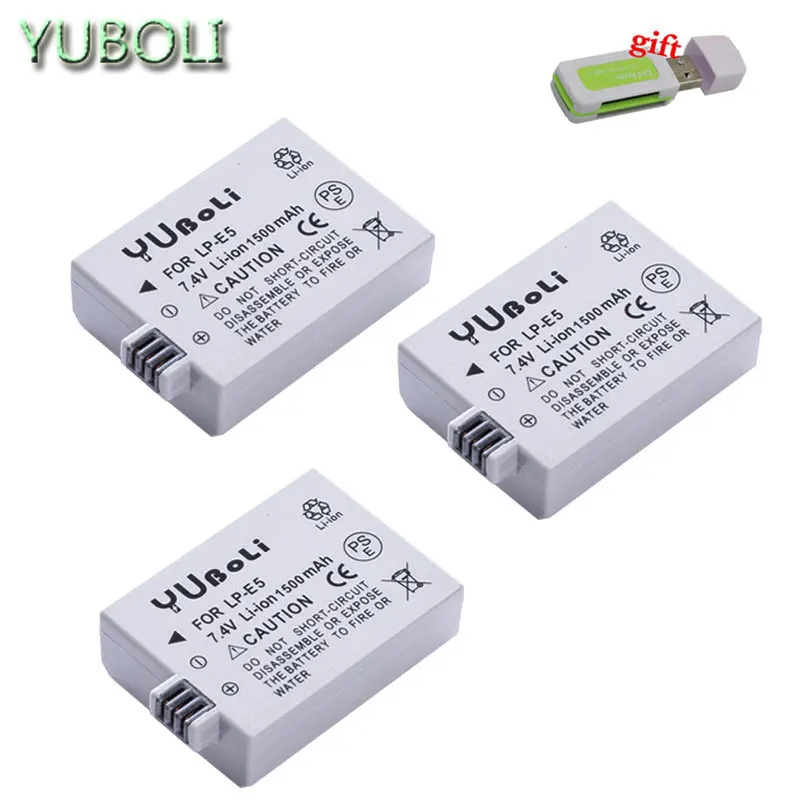 3battery 4x батарея LP-E5 LP E5 LPE5 батарея+ двойное зарядное устройство для Canon EOS 450D 500D 1000D Rebel XS XSi T1i KISS X2 X3 F SLR камера - Цвет: 3battery