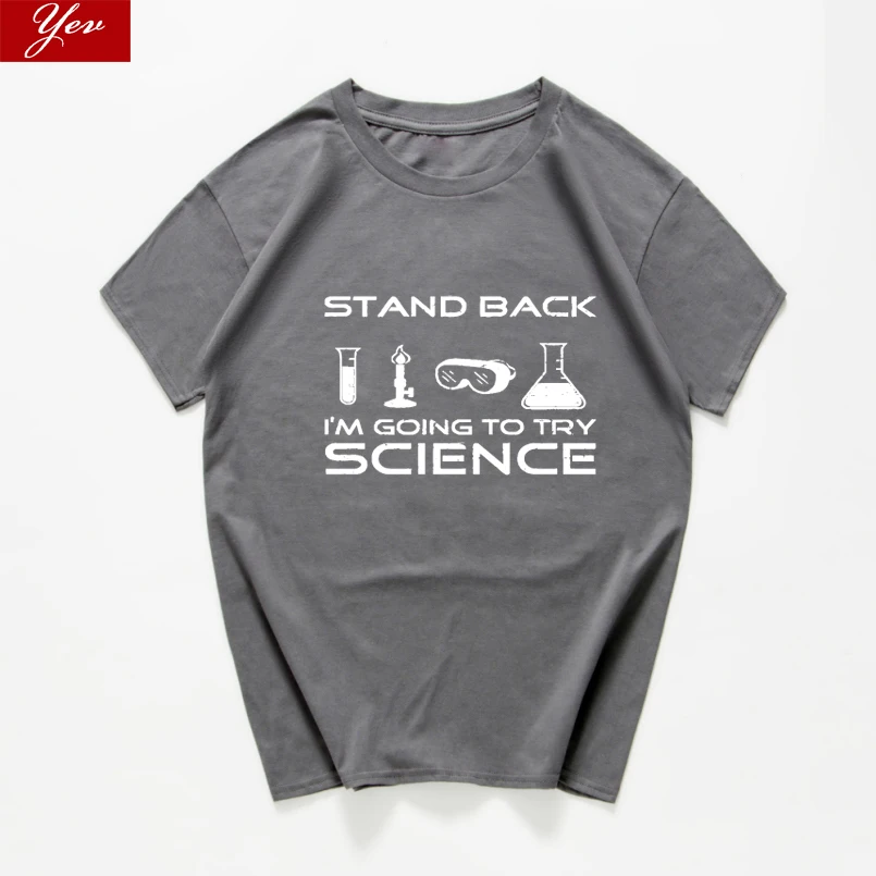 Stand back i am'm to try science забавная Футболка мужская хип-хоп хипстерская уличная футболка homme мужская одежда harajuku Топ