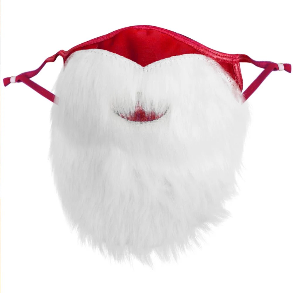 

6 Pcs Adult Cartoon Headband Men Santa Claus Mask Face Fabric Beard Christmas Plush Gift Festival Decoration Ornaments Present