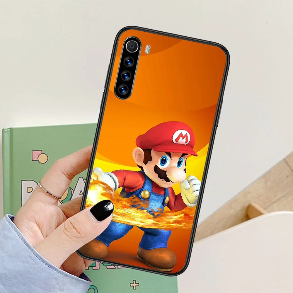 

cartoon Funny Super Marios Bros Phone Case For Xiaomi Redmi Note 7 8 8T 9 9S 4X 7 7A 9A K30 Pro Ultra black Etui Soft Prime