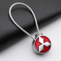 1pcs 3d metal alloy car styling keychain keyring key case for mitsubishi lancer 10 9 ex outlander 3 asx l200 pajero accessories