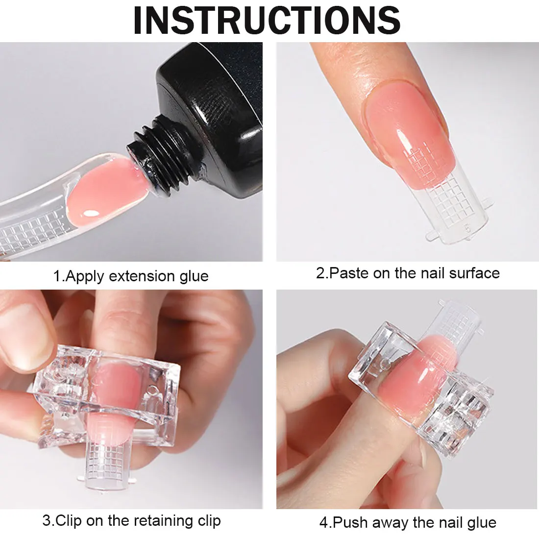 

5/10pcs Nail Tips Clip Transparent UV Gel Builder Nail Tips Extension Clip Quick Building DIY Nails Art Manicure Extension Tool