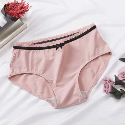 Pink CXZD менструальные трусики женские физиологические утечки водонепроницаемые брюки большого размера хлопок период нижнее белье дышащие трусы - Цвет: Pink