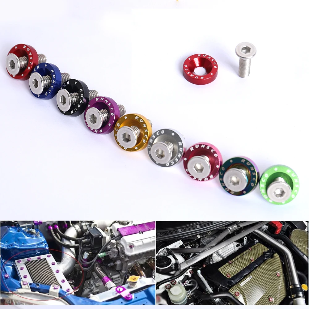 Aluminum M6 Fender Washers and Bolt License Plate Frame Washer Bolts For Honda Nissan Bmw 10Pcs/Pack | Автомобили и мотоциклы