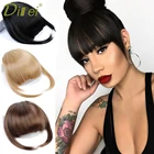 DIFEI короткие полосатые аккуратные челки с зажимом для наращивания синтетических волос передние накладные волосы с бахромой черные коричневые