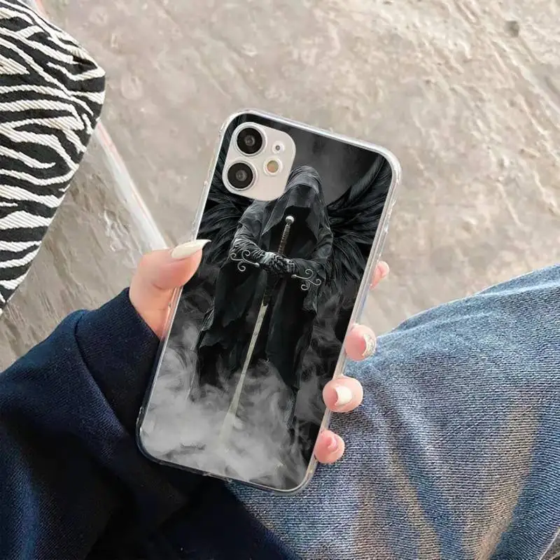 

Grim Reaper Skull Skeleton Phone Case Transparent for iPhone 11 12 mini pro XS MAX 8 7 6 6S Plus X 5S SE 2020 XR