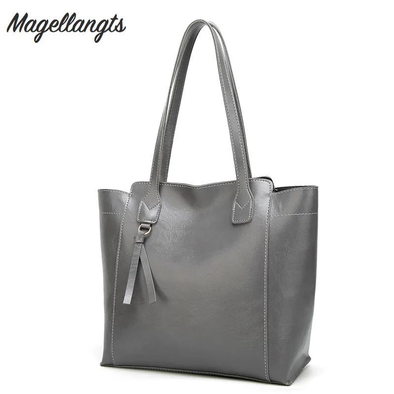 Большие сумки на плечо для женщин кожаные 2019 модная сумка покупок роскошная