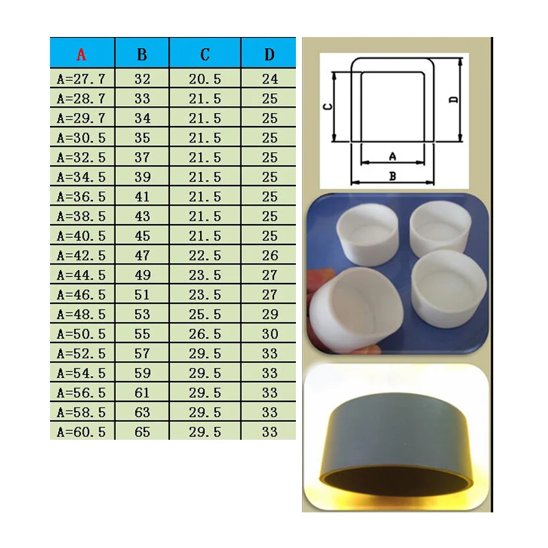 Белая и черная силиконовая резиновая заглушка A = 2 8 мм ~ 60 5 для концевых крышек
