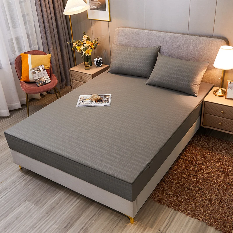 Mattress Cover Six-Sided With Zipper Fitted Sheet Dust Queen/King /Twin/Full Customizable Bed | Дом и сад