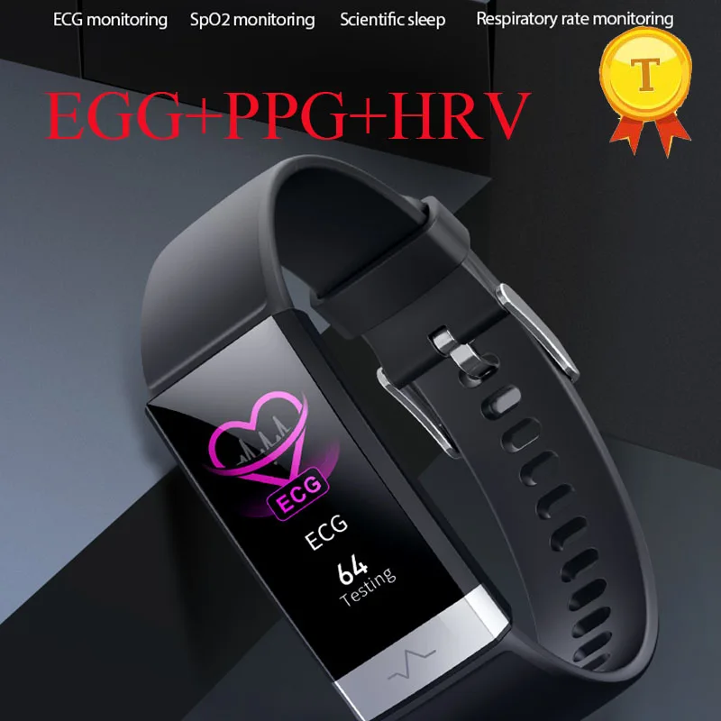 Умный Браслет IP68 Водонепроницаемый ECG+ PPG+ HRV Монитор артериального давления пульса спящий спортивный трекер Smartband браслет