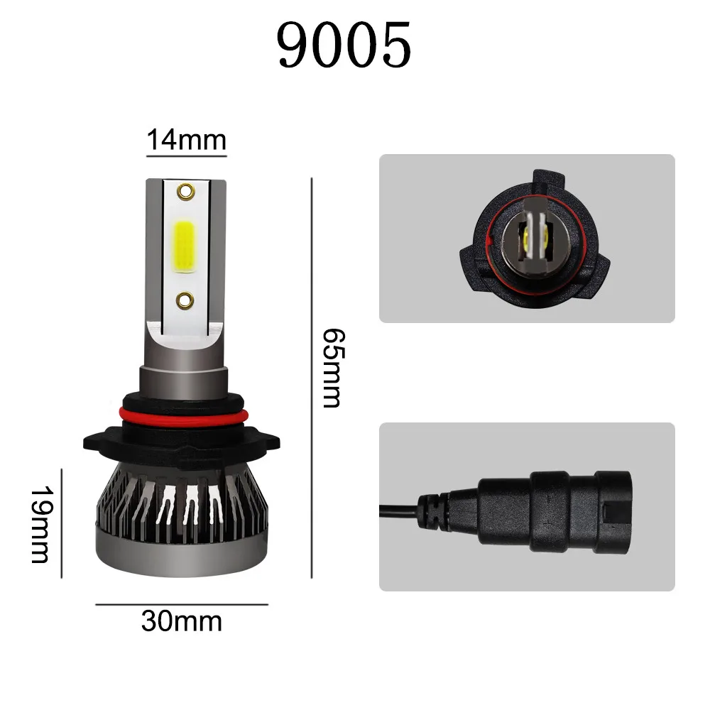 Mini1 2 шт./компл. автомобильных фар Светодиодные лампы 12v 36w h1 h4 h7 h11 9005 9006 9012 с 6000K холодный белый свет COB чип Автомобильный светильник лампочка