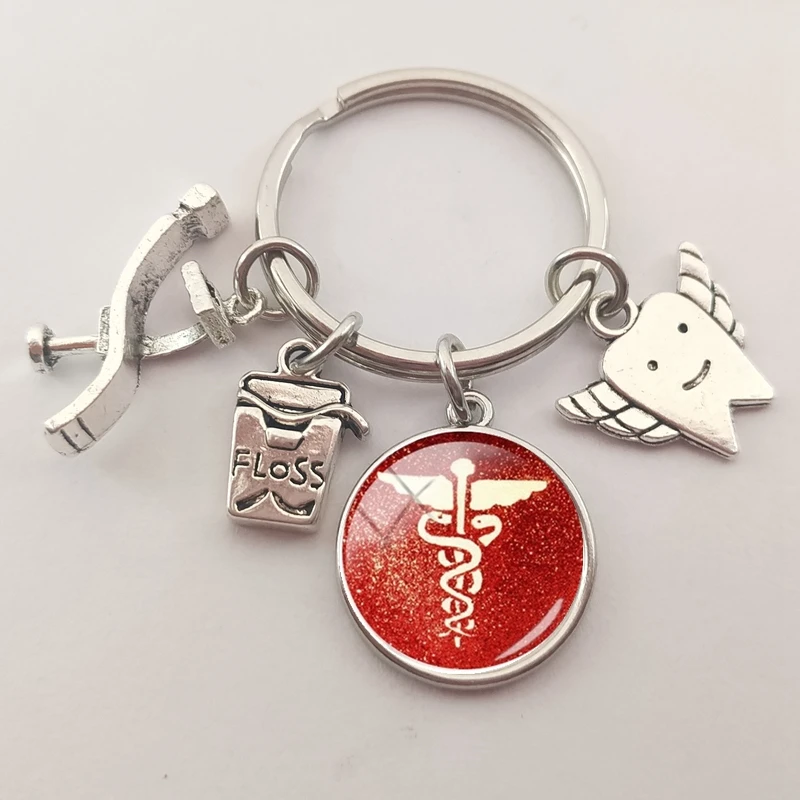 Новый медицинский персонал со змеиным символом брелок для пальцев