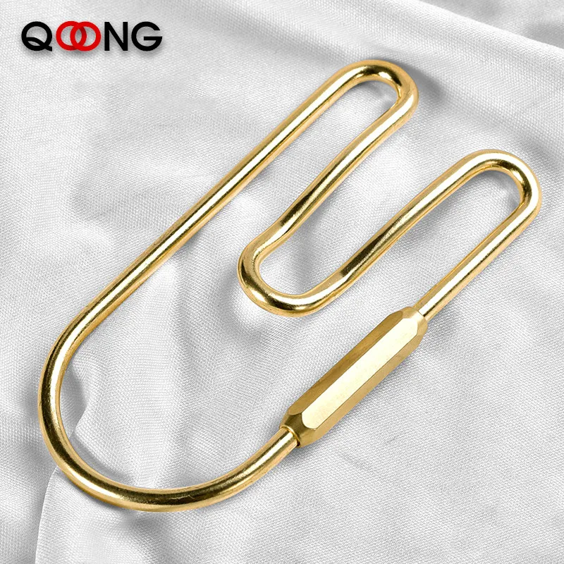 Брелок для ключей QOONG ручной работы из латуни подвесное кольцо на ремень