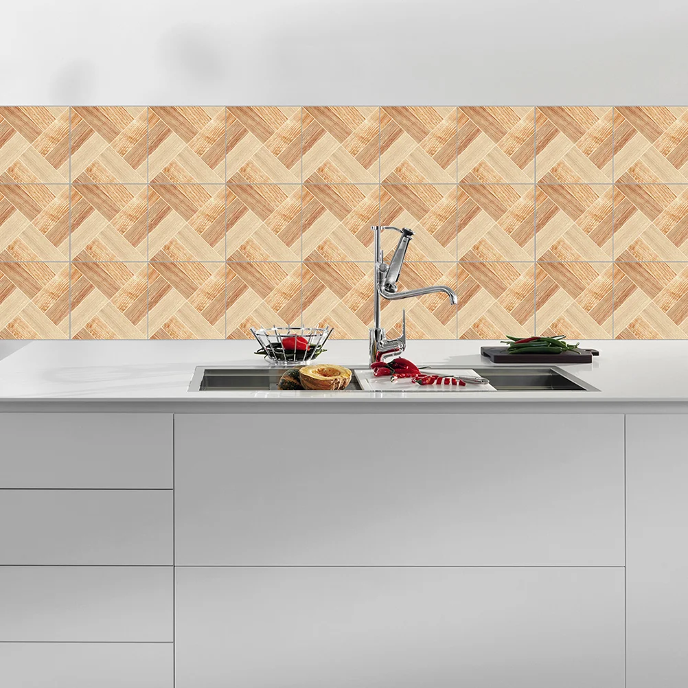 

10pcs Fashion Nordic Style Tile Sticker Crystal Self-adhesive Waterproof Background Sticker Floor Decal for Office Home Bathroom