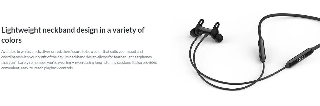 EDIFIER W200BT/W200BT SE Bluetooth V5.0 беспроводные Bluetooth спортивные наушники Висячие шеи длительное время ожидания IPX4