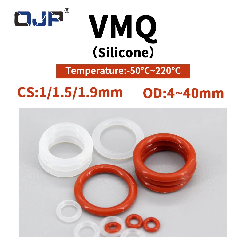 

Silicone rubber O-ring sealing gasket ring gasket thickness CS1/1.5/1.9 air-tight waterproof soft elastic rubber